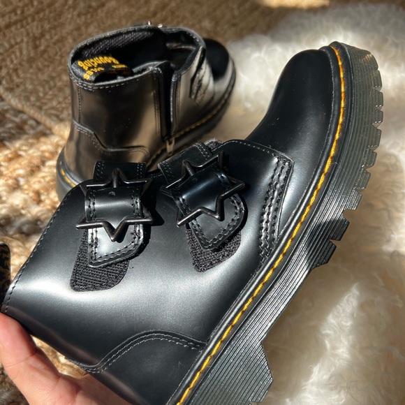 Dr. Martens Black Leather Combat Boots - Picture 8 of 11